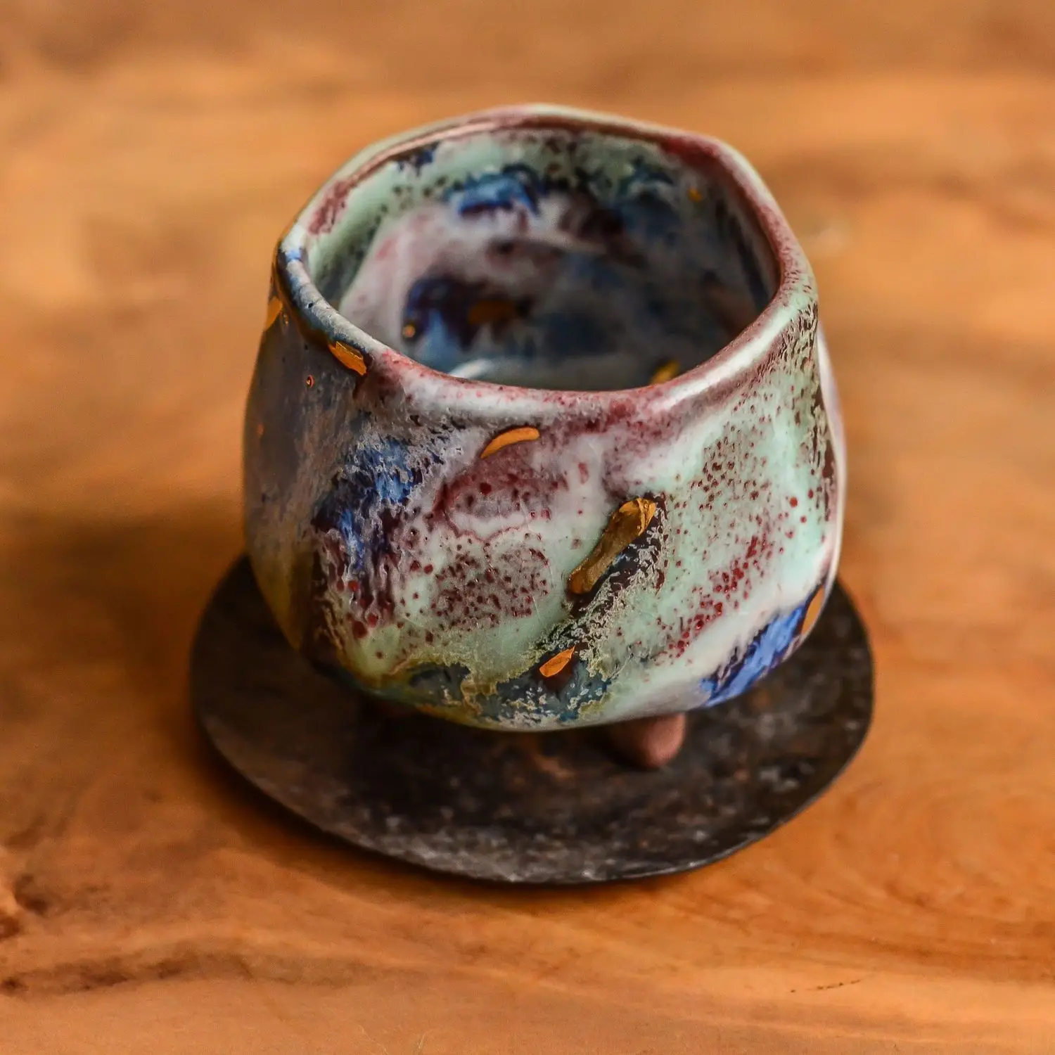 

Baman Unique Three-Legged Master Cup Authentic Best-Selling Home-Use Japanese-Style Gold-Painted High-End Tea Bowl
