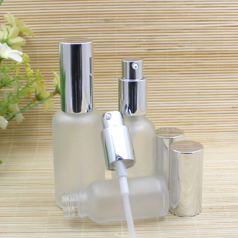 15ml 20ml clear/blue/green/brown glass bottle pump essential oil serum moisture  mist sprayer liquid skin care cosmetic pack