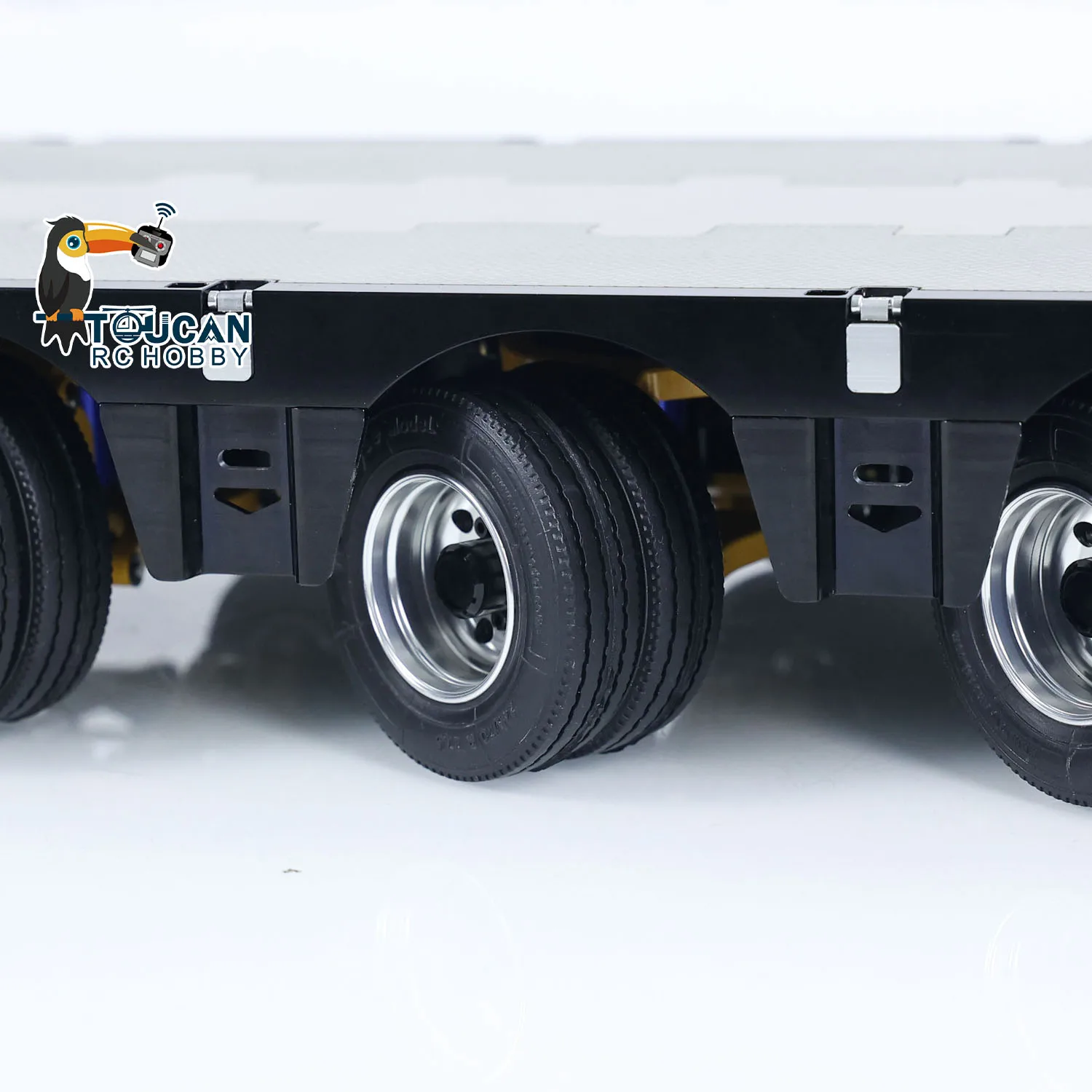 1/14 Accessories 9 Axles Metal Trailer Extendible Trailers Spare Parts for Toys RC Tractor Truck Car Vehicle Models TH23522