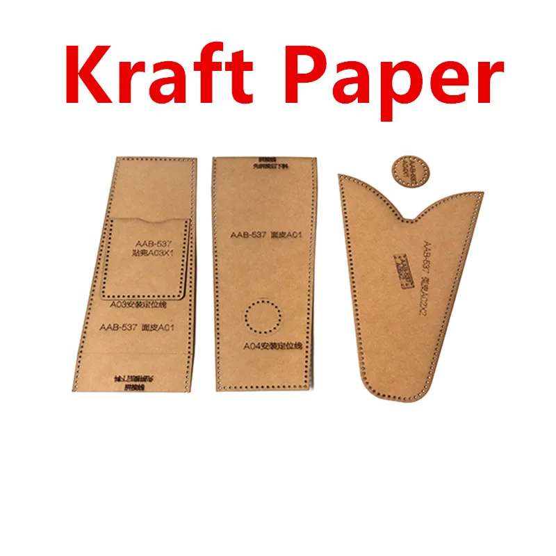 1Set Leather Craft Fashion Mini Wallet Crossbody Bag Sewing Pattern Hard Kraft Paper Stencil Template