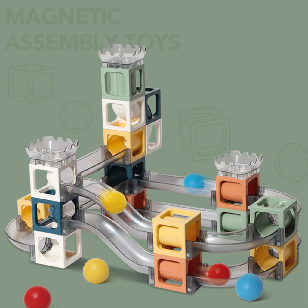 Pipeline magnetic block Magnetic Tiles Building Blocks Set Preschool Educational Construction Kit DIY Creative 3D Magnetic Toys