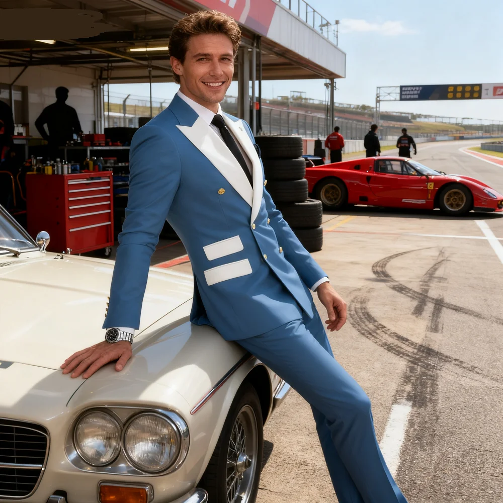 

Men's Solid Color Slim Fit 2-Piece Wedding Tuxedo Formal Smoking Suit for Graduation Party Best Men's Groomsmen Attire