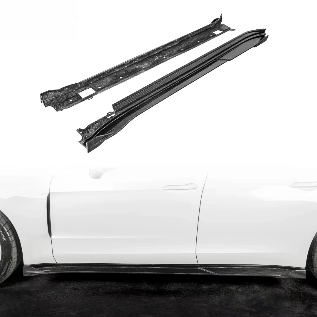Dry Carbon Fiber Side Skirts for Panamera 976 Side Skirt Lip Rocker Splitter Body Kit Auto Exterior Modification Parts