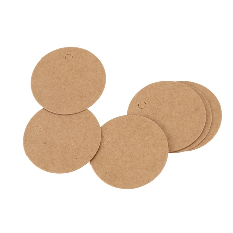 100Pcs Round Kraft Gift Tag With Jute Cord