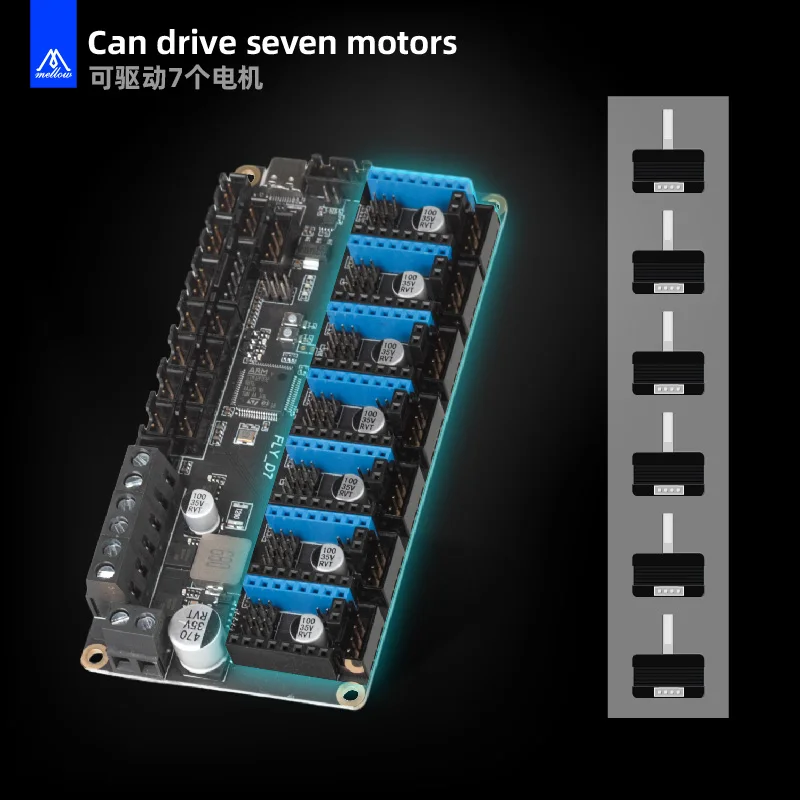 Mellow fly d7 v1.0 placa 7 eixos 32bit klipper firmware tmc2209