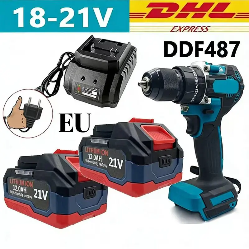 

21V 6.0Ah 12.0Ah For Makita 18V Battery Power Tools Li-ion Replacement LXT BL1850 BL1860 DDF487 for 18V Screwdriver with BMS