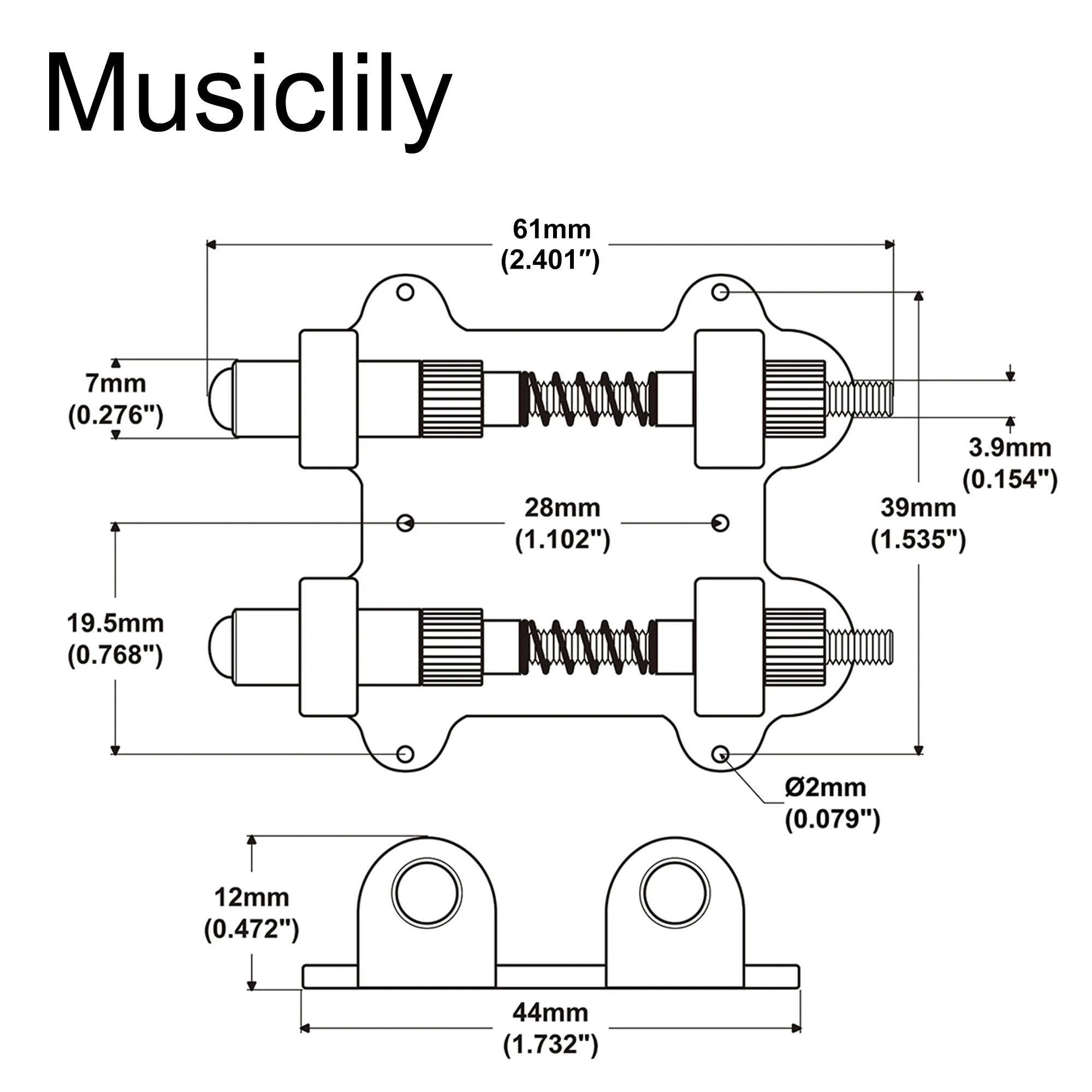 Musiclily Ultra Colorful Series Electric Guitar Tremolo Bridge Tremolo Stopper and Stabilizer
