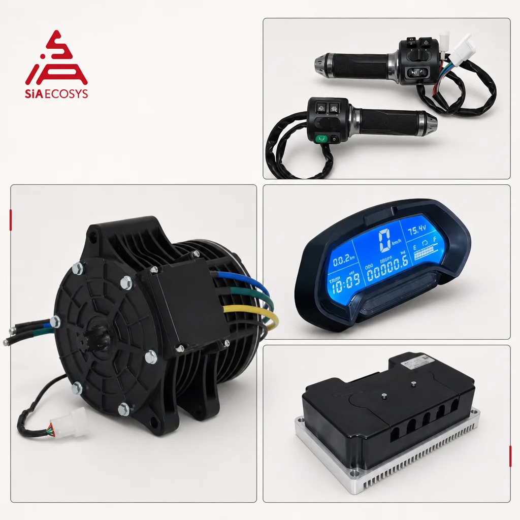 QSMOTOR QS138 3000W 70H V1 V2 Mid Drive Motor Kit With FarDriver Controller CT-22 Speedometer For Electric Motorcycle Powertrain