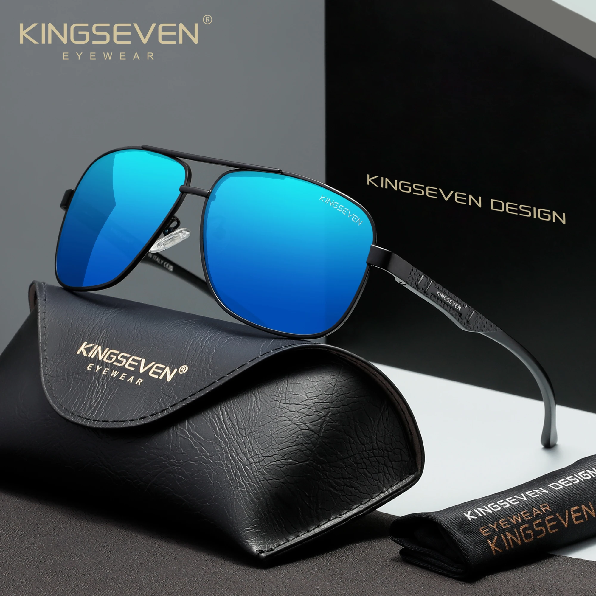 KINGSEVEN Brand Classic Design Women Men Aluminum Sunglasses Polarized Anti-glare UV400 Oculos De Sol