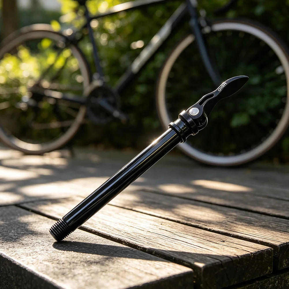 145mm Lightweight Aluminum Front Axle for Mountain Bikes with Fast-Detach Functionality and 15mm x 1.5mm Thread Specification