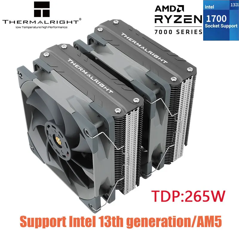 

Thermalright FT120 6 AGHP CPU Cooler HeatPipe TDP265w Dual Tower 4pin PWM Pure Copper Air Radiator For LGA115X 1700 2011 AMD AM4