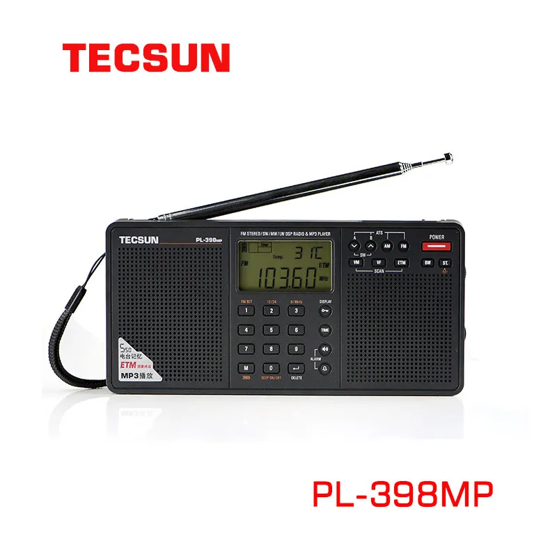 

Tecsun PL398MP Portable FM/SW/MW/LW DSP Radio With Stereo Dual Speakers MP3 Player TF Card Slot ETM ATS LCD Display For Outdoor