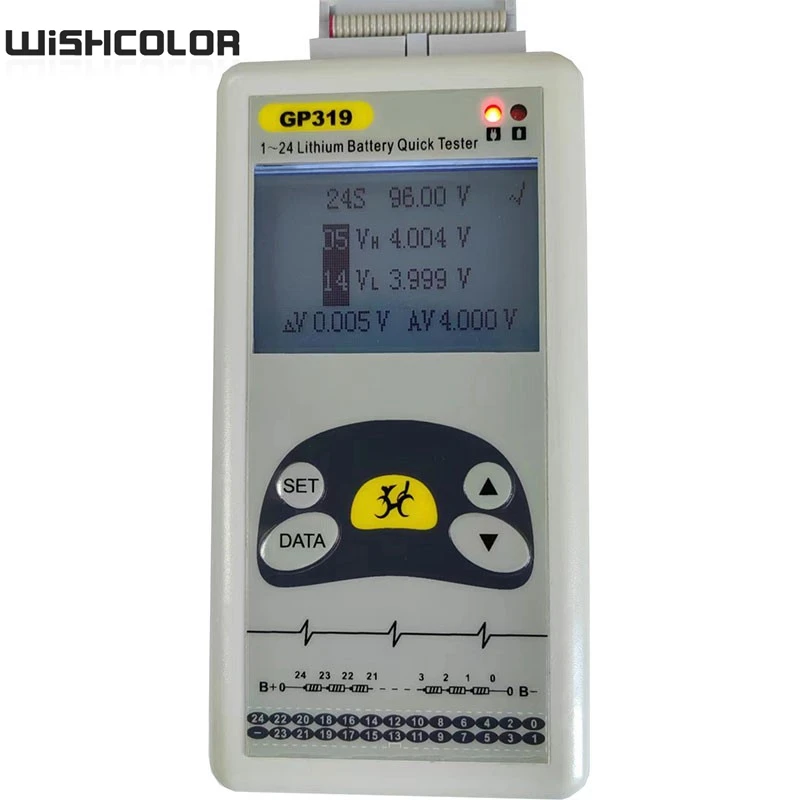 Wishcolor GP319 1-24S Lithium Battery Tester Battery Voltage Tester with Tool Box Enables Quick Measurement