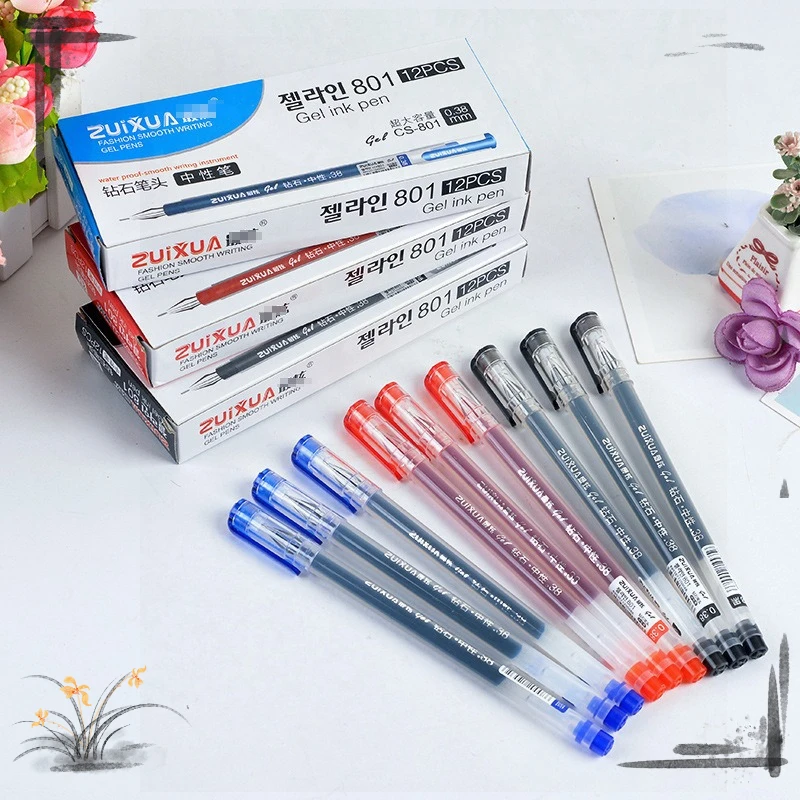 24 Pcs Gel Pens Large Capacity Creative Cute Transparent Pen School Supplies