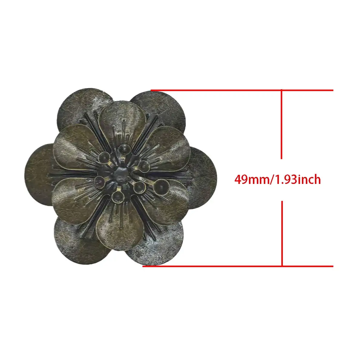 100PCS Bronze Tone Flower Charm Cameos DIY Embellissment Handicrafts Apparel Decoration Making Accessories 49mm