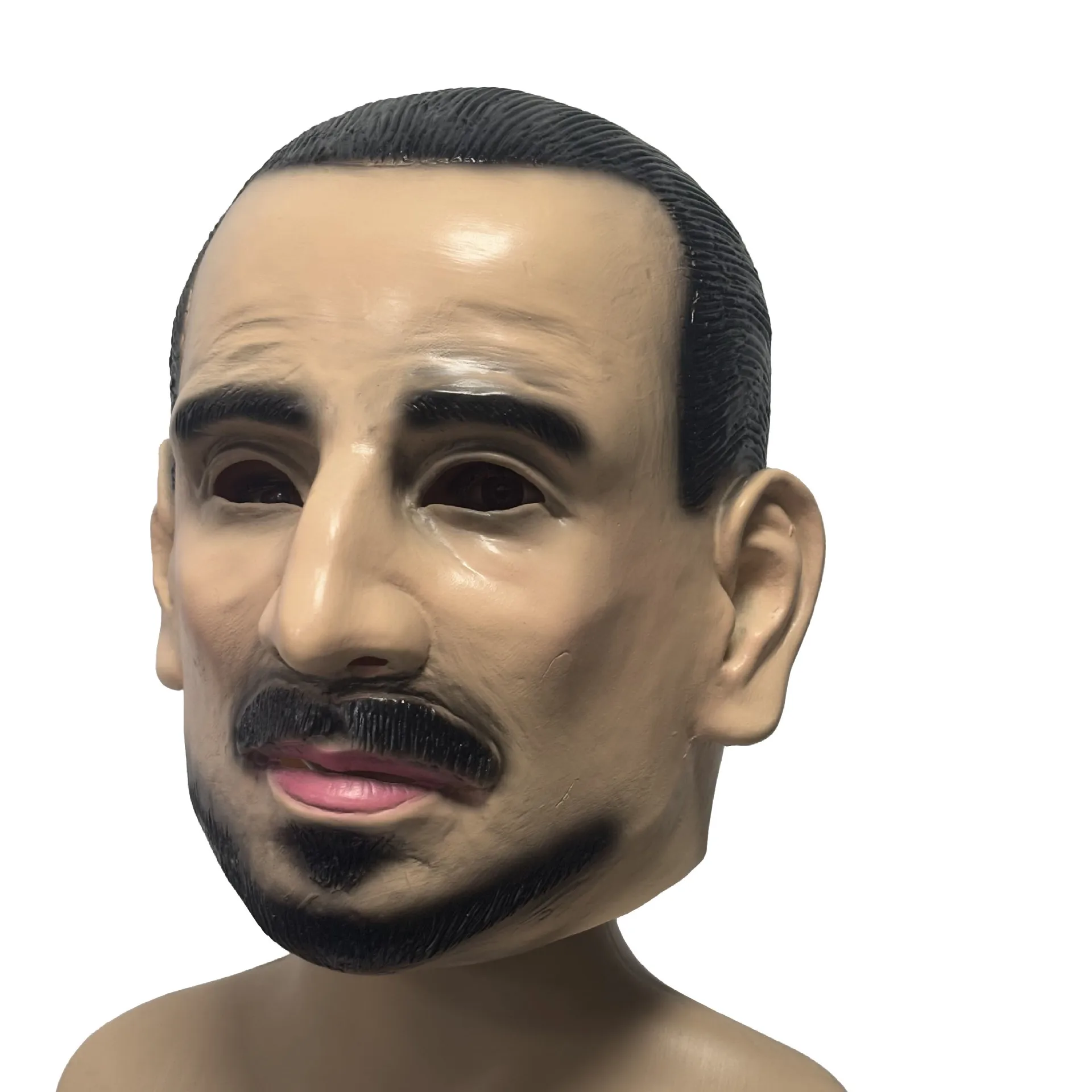 Realistische Latex-Menschenkopfmaske für Männer, Partykostüm, Halloween-Cosplay – Detail 5