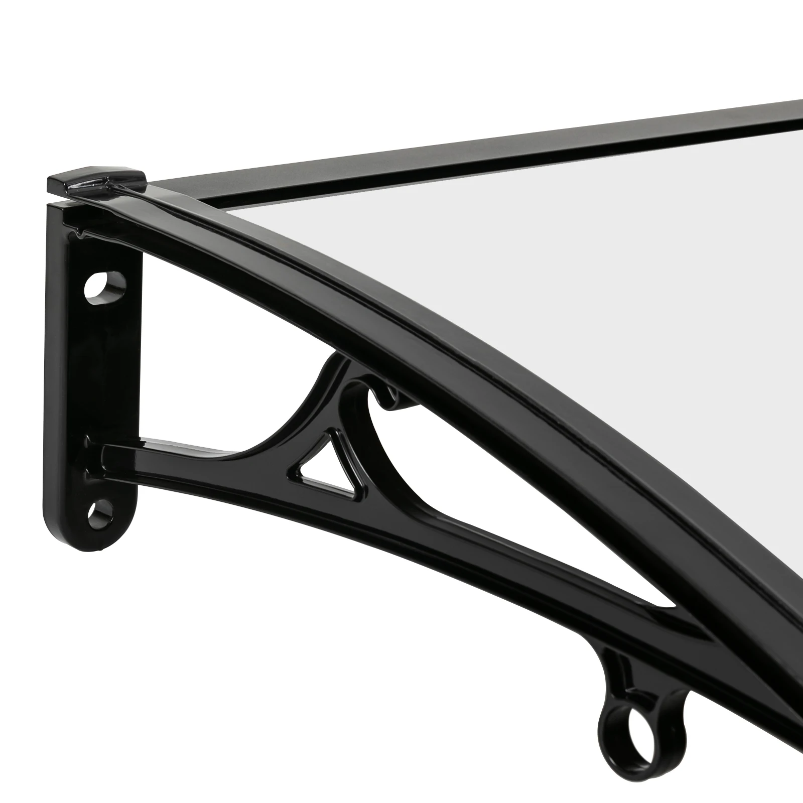 Vordach für Haustür 120 X 60 cm Transparentes Bogen-Vordach Aluminiumlegierungs-Halterung Maximallast 440,92 lbs Dach-Vordach Regenschutz – Detail 23