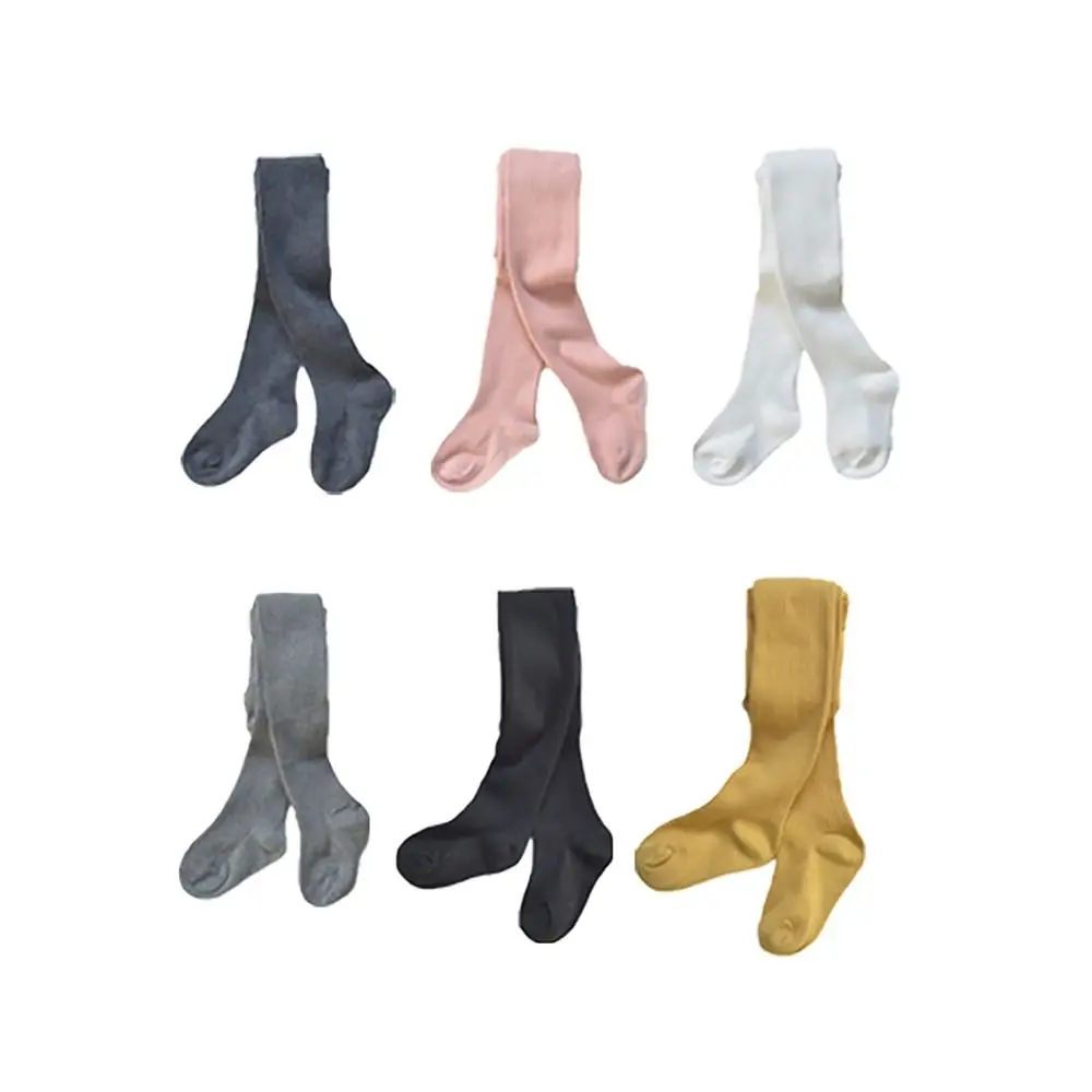 2023 New 1-10Years Children Tights Solid Soft Cotton Knitted Pantyhose Costumes Supplies Baby Leggings Girls