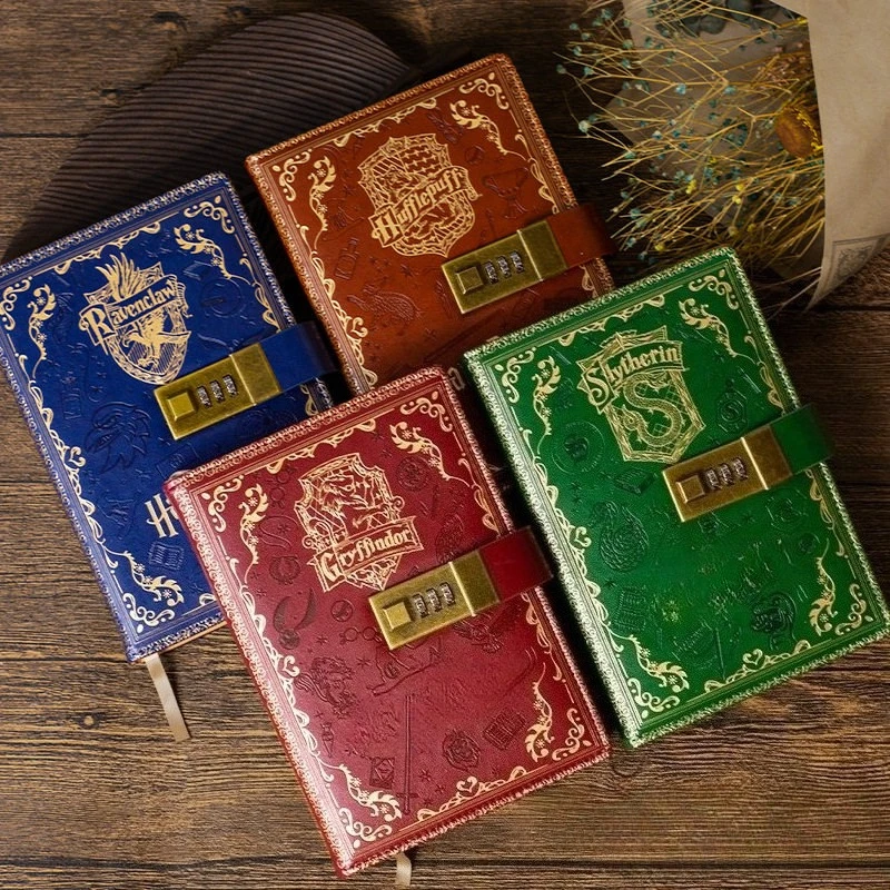 

Блокнот-дневник Harry Anime Potter в стиле ретро с кодовым замком, формат А5, для мужчин и женщин, мультяшный дизайн, канцелярские товары