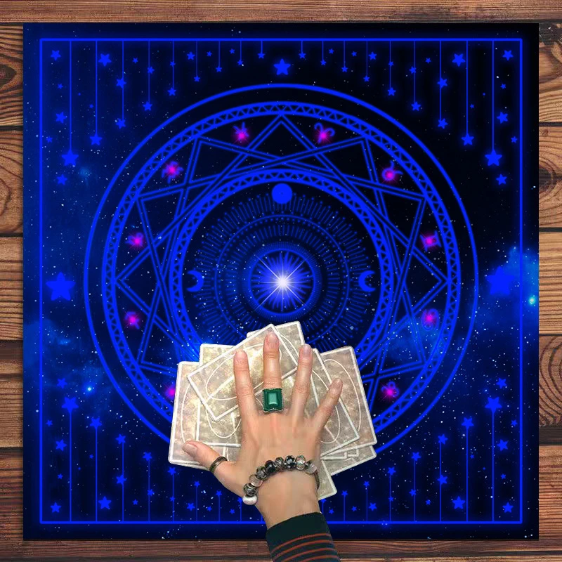 VIKAMA Zodiac Moon Phase Evil Eye Tarot Altar Cloth Divination Spread Tablecloth Spiritual Witchcraft Astrology Decor