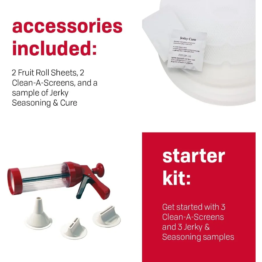 FD-61WHCK Snackmaster Encore Food Dehydrator مع مجموعة أدوات مسدس متشنج لصنع وجبات خفيفة محلية الصنع و6 صواني كبيرة لفعال #6