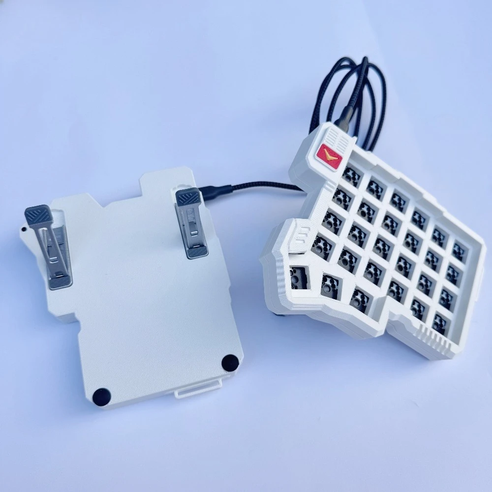 New Silakka54 Split Keyboard Kit Tenting Adjustable Tilt Stand Custom Wired Hot Swap Mechanical Keyboard VIAL/QMK Keyboard Black