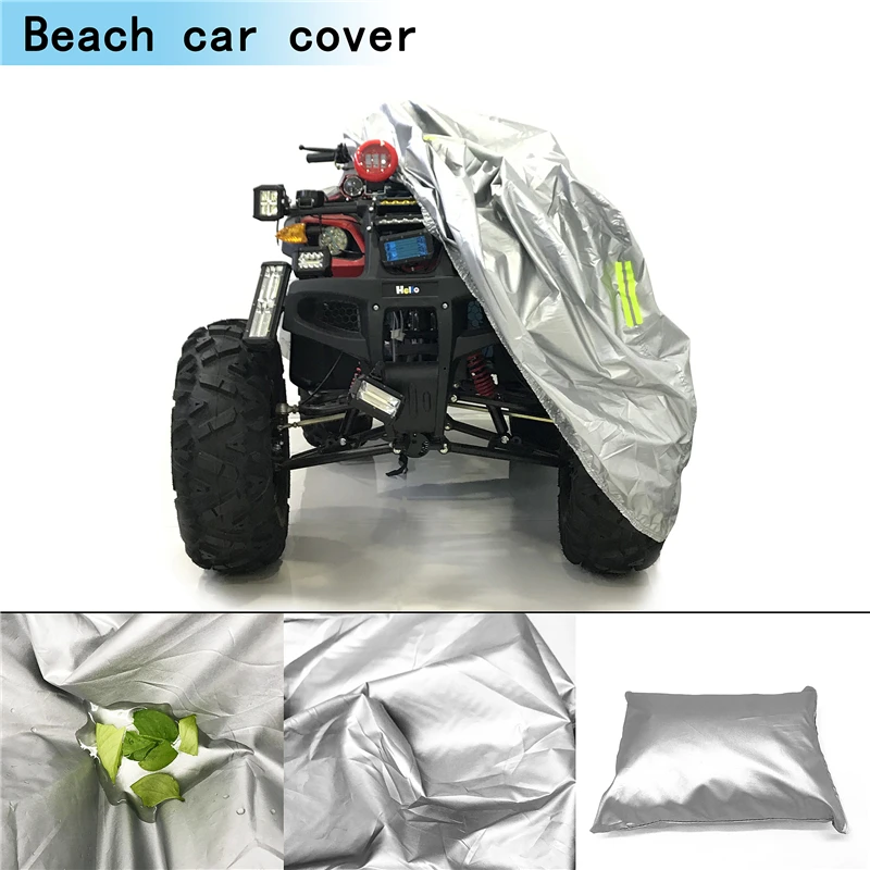 Silver ATV Beach Car Cover Motorcycle Scooter Dustproof Cover Motorbike Waterproof Protector Covers M L XL 2XL 3XL Universal