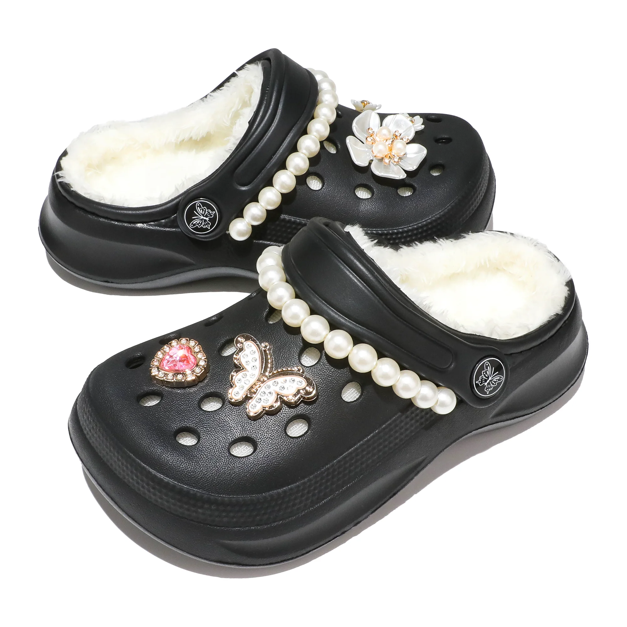 Kinder-Clogs und -Mules mit Fellfutter, leichte Garten-Schuhe mit Baumwollfutter, warme Hausschuhe für Jungen, Mädchen und Kleinkinder, 168. – Detail 14