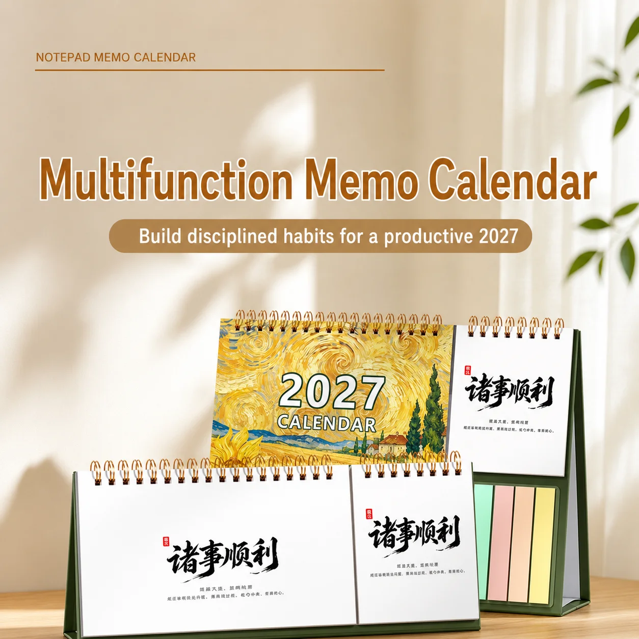 Desktop Calendar Thickened Monthly Planner 2027 Calendar Morandi Colored Sticky Note Calendar For Check In Marking Home Study