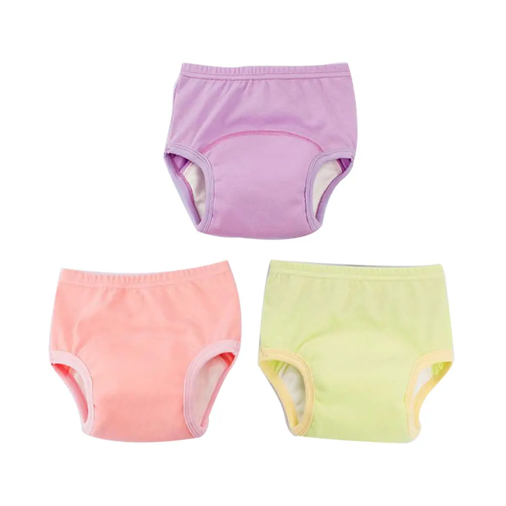 

3 Pcs Baby Training Pants High Elastic Waist Cotton Independent Peeing Purple