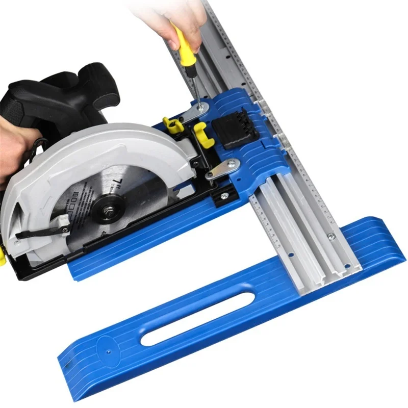 

Электромеханическая циркулярная пила с фиксированной направляющей шиной, скользящей направляющей и фиксированным кронштейном для резки