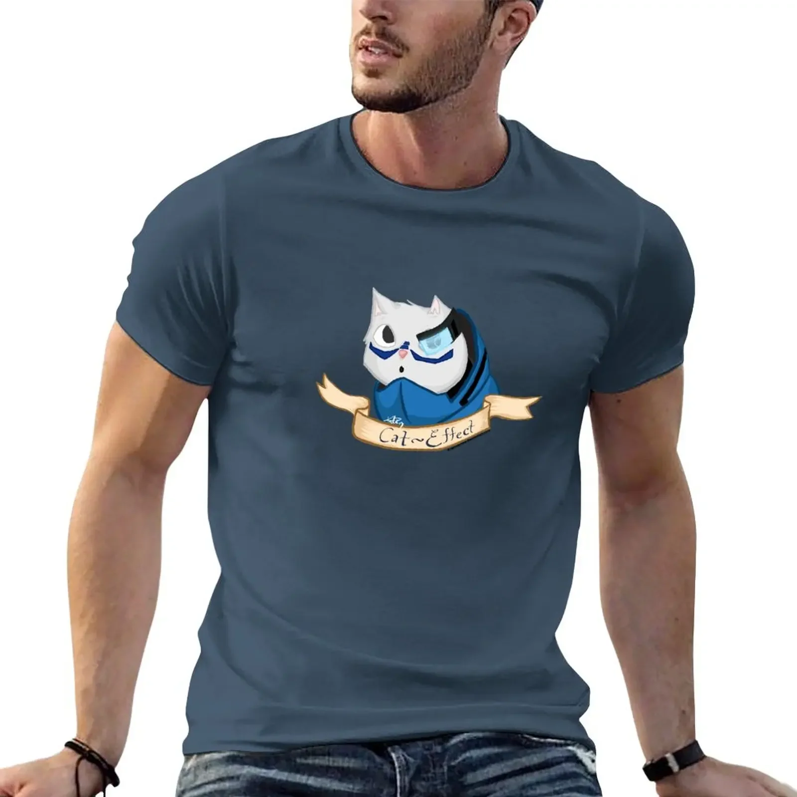 Cat Effect T-Shirt plus size t shirts Short sleeve tee oversized t shirts sweat shirts, men