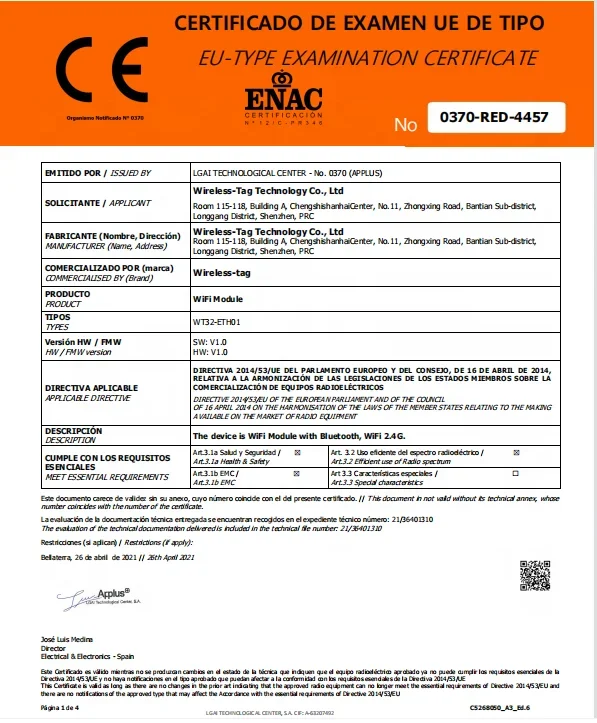Module Ethernet et WiFi ESP32 WT32-ETH01, Bluetooth 4.2 double Mode, convertisseur série vers Ethernet, 10/100 Mbps RJ45, carte evb ESP32