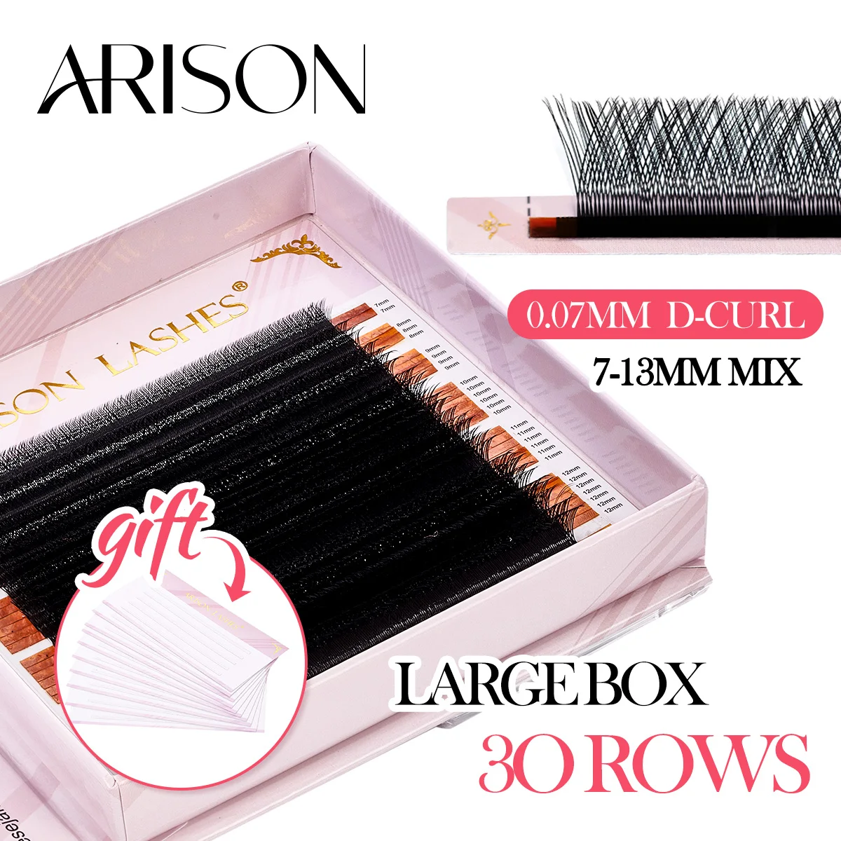 ARISON 0.07 D 7-13mm Large Box YY Lashes Cilios yy Double Tip Y-shape Eyelashes Extension Soft Invividual Volume Eyelash