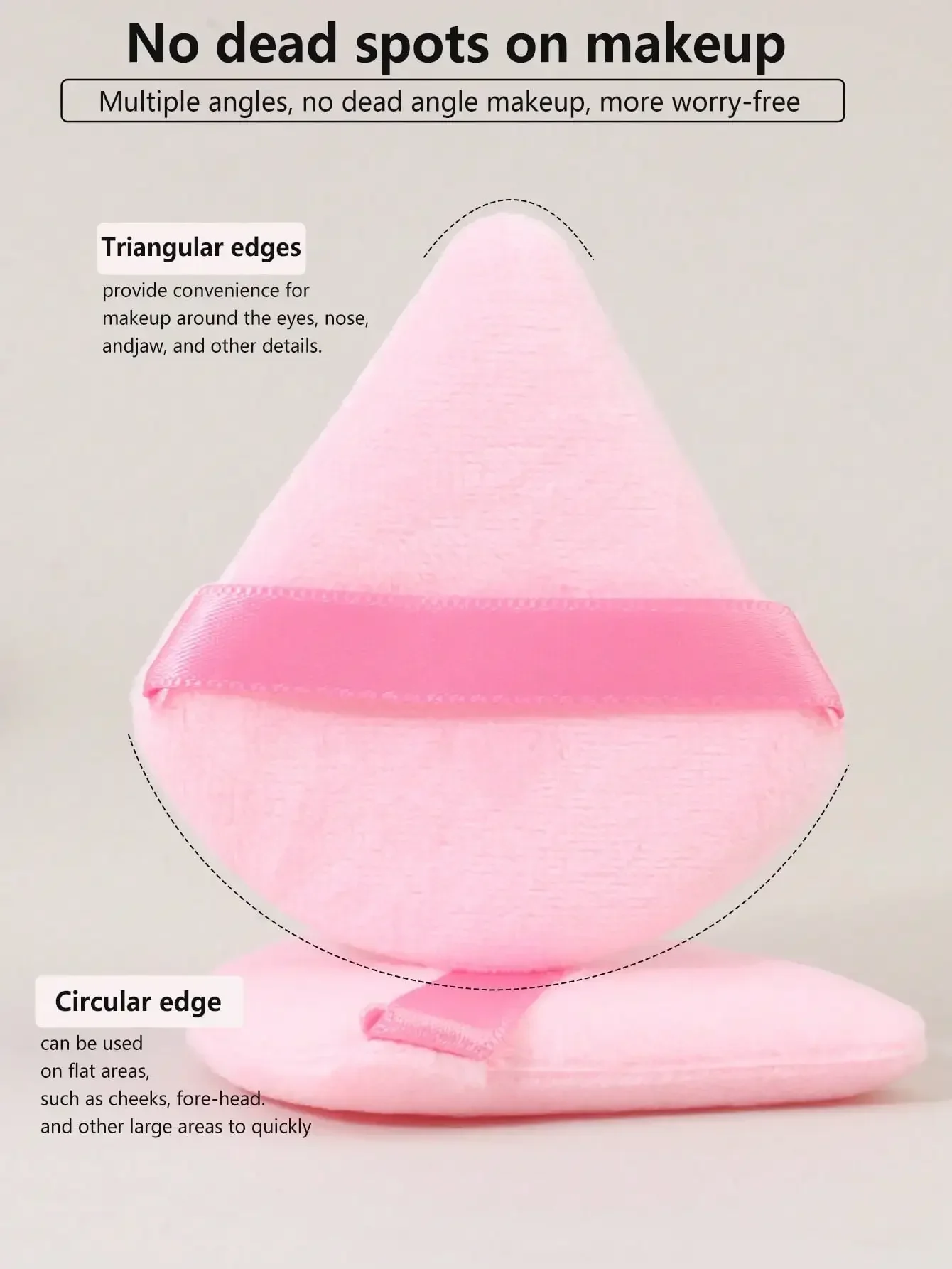 10 Stück dreieckige Samt-Puderquaste, Pizza-Form, Mini-Gesichts-Make-up-Schwamm, Kosmetik, waschbar, leichtes Make-up-Werkzeug – Detail 7