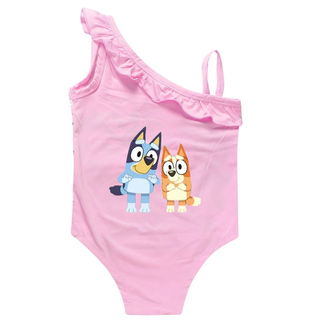 Summer Bluey Swimsuit Pink Purple Rose Bingoes Dog Swimming Wear Girls Beach Wear One-piece Swimsuit Children Birthday Gifts