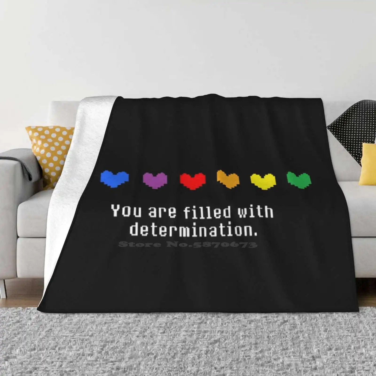 Undertale-You Are Filled With Determination. Creative Design Light Thin Soft Flannel Blanket Undertale You Are Filled With