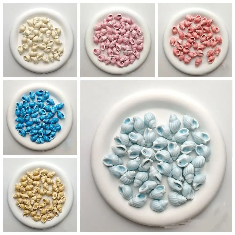 10 قطعة/المجموعة اليدوية الحرفية قوقعة الخرز الملونة الكرتون محارة فاصل فضفاض الخرز لطيف ثلاثية الأبعاد مواد صنع المجوهرات