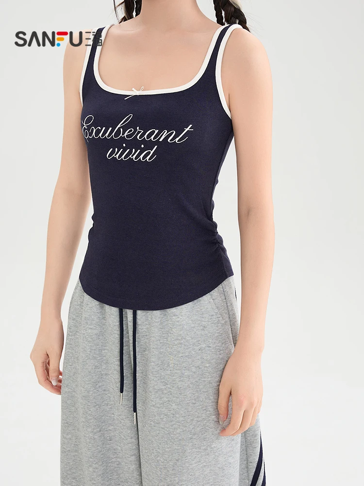 Tee Happin Strap Vest Donna Primavera New Sle Slim Fit ort Abbigliamento interno Capispalla Miscela di cotone Stretch Casual Top