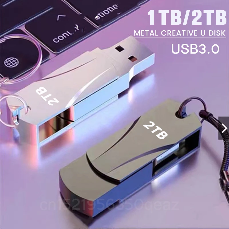 USB for Mobile Phone USB Flash Drive 2TB Rotatable Black Memory Stick 1TB Pen Drive 512GB Pendrive U Disk Data Backup