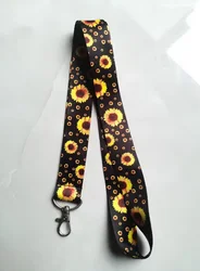 Nieuwe 1 stuks zonnebloem Lanyards Sleutels Nekkoord Sleutelhanger Lanyard Sleutelhouder DIY Hang Touw Sleutelhangers