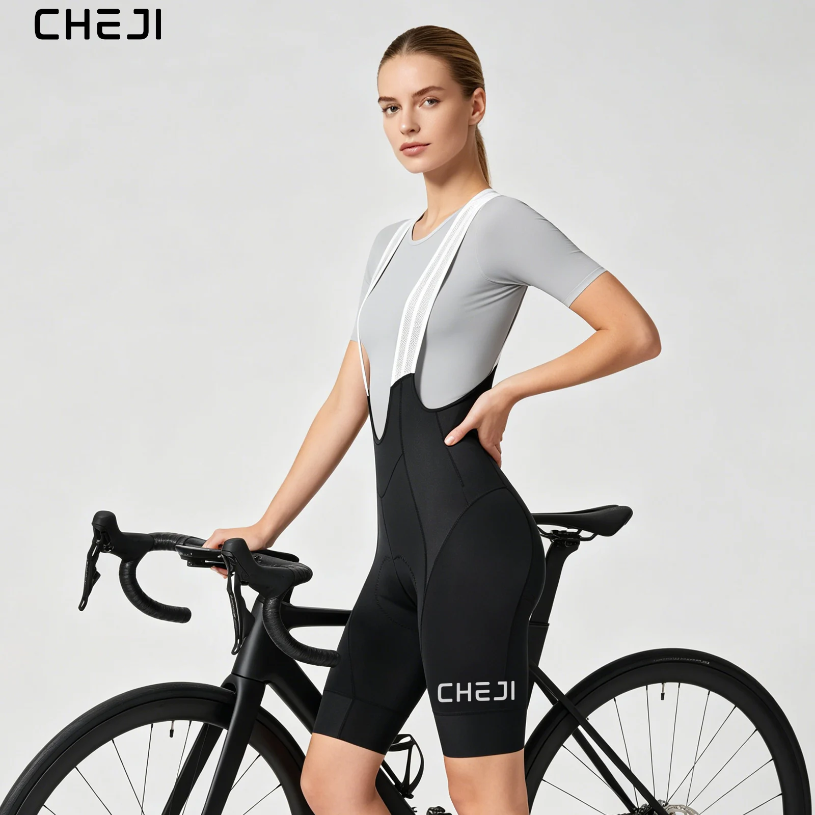 CHEJI 2026 New Women Cycling Bib Shorts Seamless Breathable