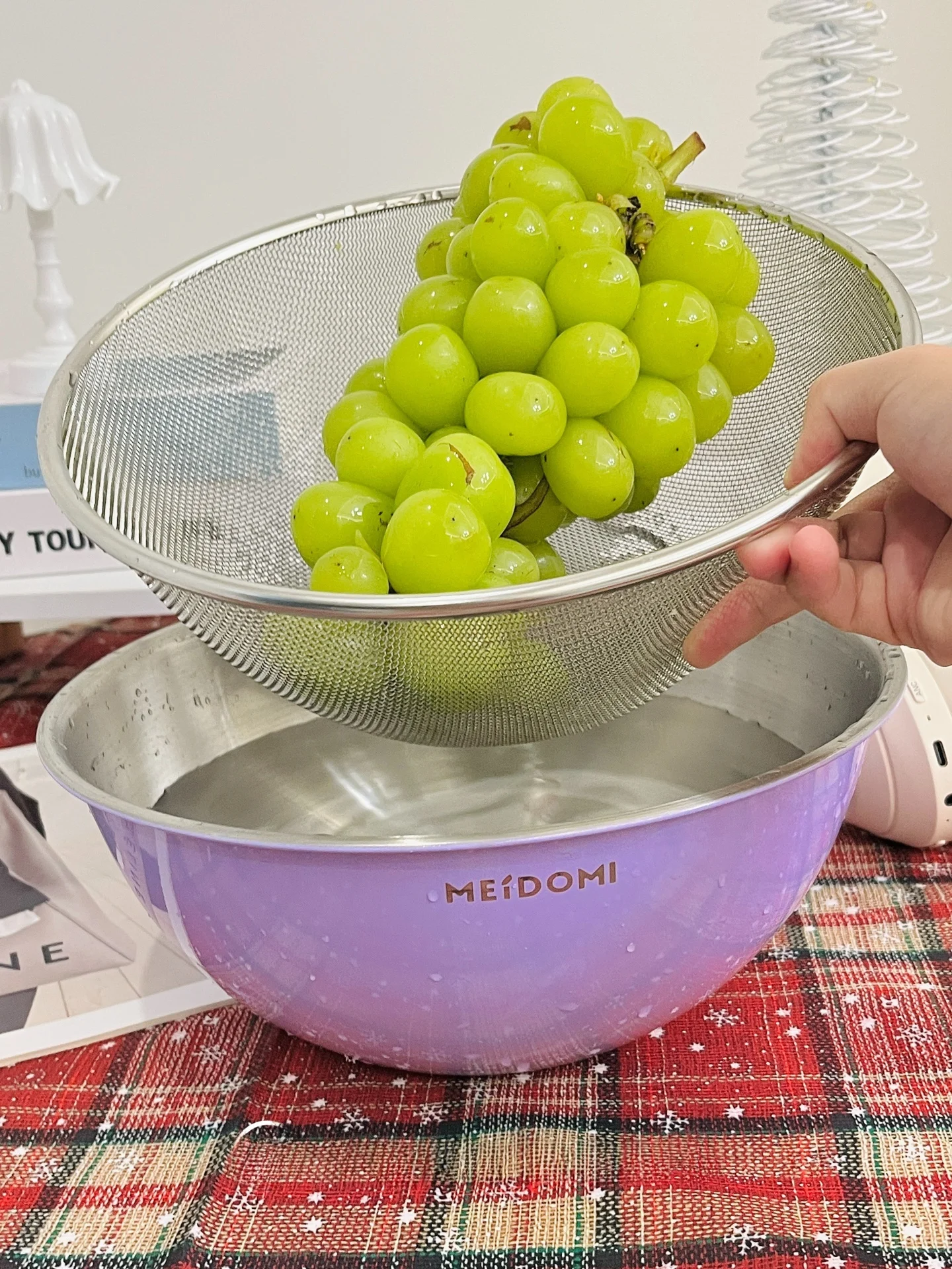 

Набор для мытья овощей и фруктов из нержавеющей стали с двойным слоем: эстетичная раковина для кухни, дренажный поддон, сито для риса