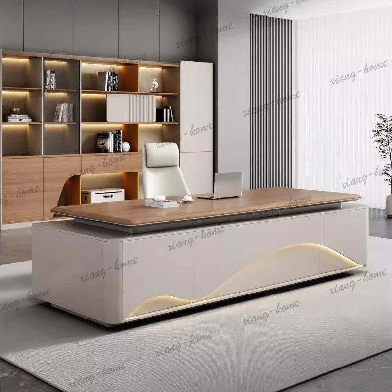 FG Modern Luxury Office Desk Computer Minimalist Nordic Aesthetic Office Desk European Executive Meuble Bureau Home Furniture