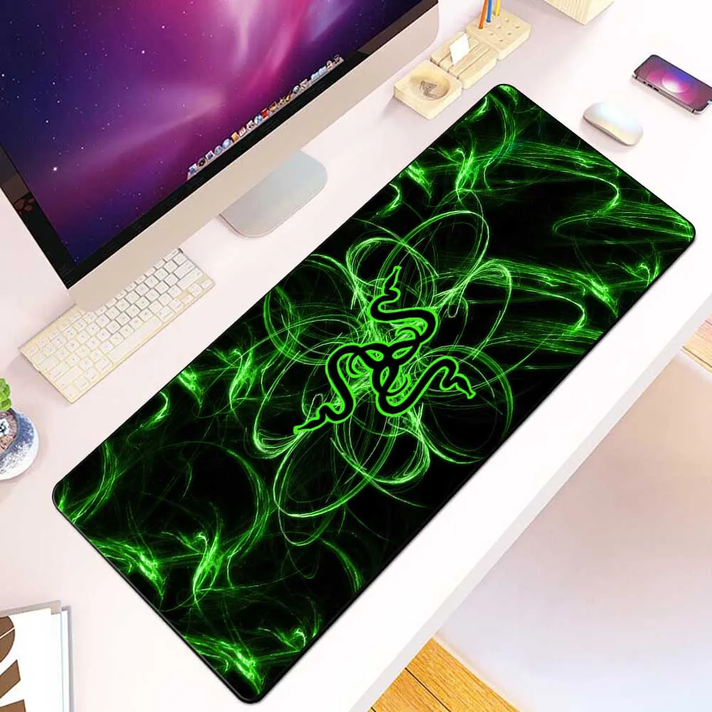 Fashion Green Snake Logo Mousepad HD Printing Computer Gamers Locking Edge Non-slip Mouse Pad XXL90x40cm Keyboard PC Desk Pad