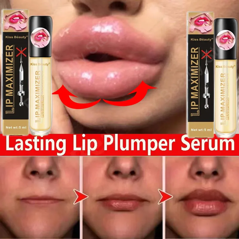 Instant Volumising Lip Plumper Serum Sexy Lip Oil Gloss Increase Lip Elasticity Reduce Fine Lines Brighten Moisturizing Lip Care