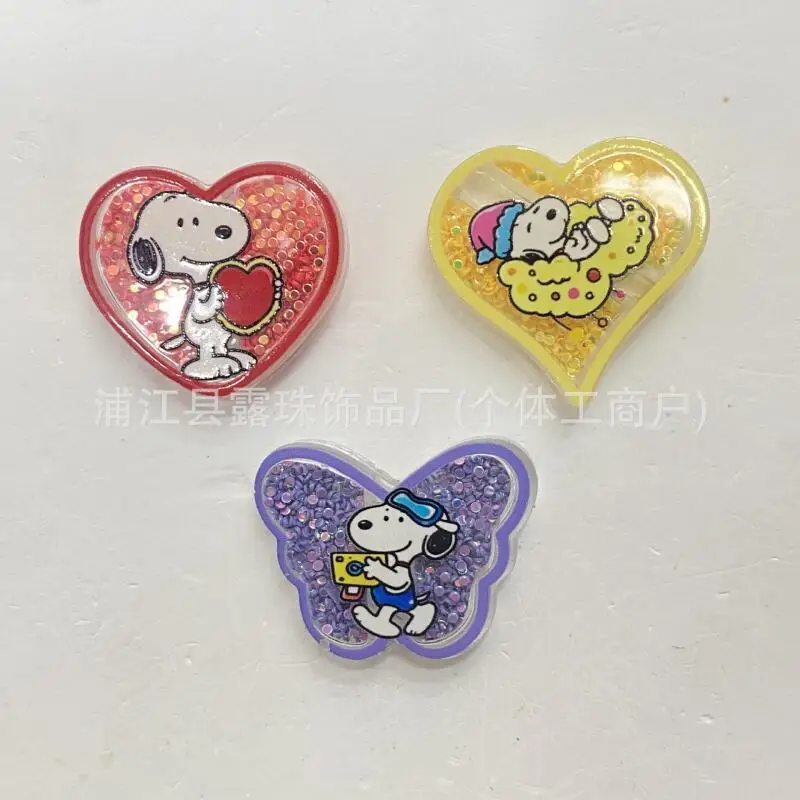 Kawaii Snoopy Shaker Charms Mixed Quicksand Beads Diy Flatback Accessories for Keychain Phone Lanyard Pen Jewelry view 4