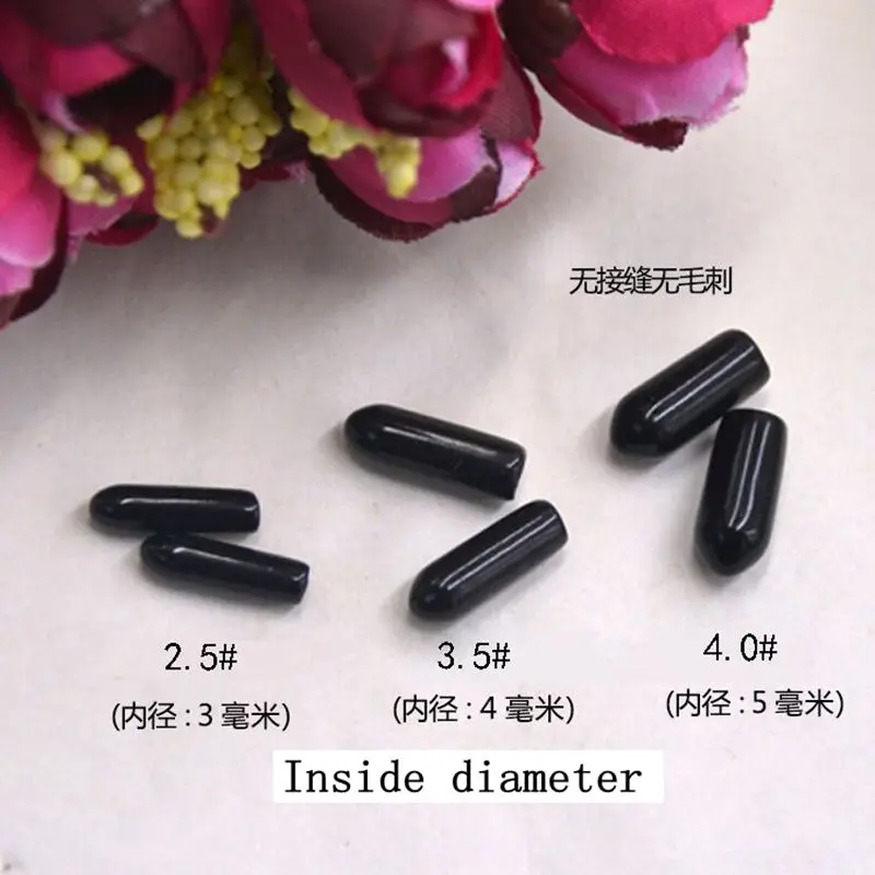 50 pezzi di fasce in metallo trasparente nero estremità tappo di copertura in gomma 3-8mm per la scelta