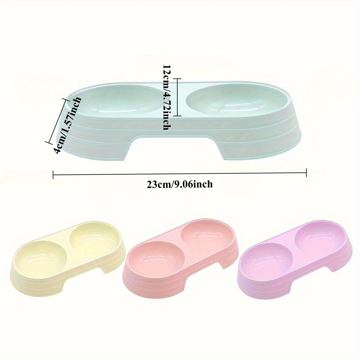 Double Cat Feeding Bowl - Integrated cat food and water station, durable PP material