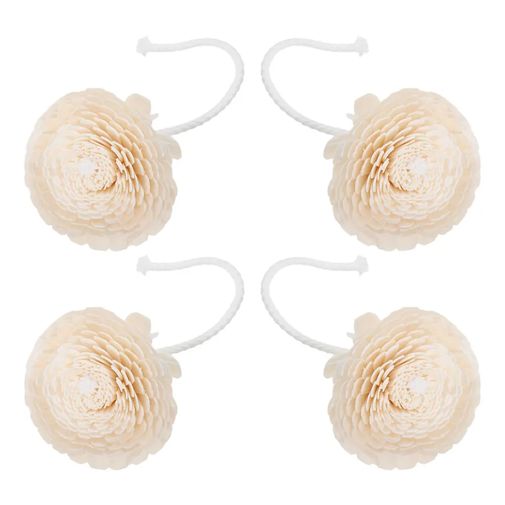 

4pcs Dried Floral Fragrance Diffuser Bendable Cotton Rope Natural Wood Faux Chrysanthemum Reed Diffuser For Home Office Health